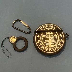 Starbucks Coffee Logo AirPods Holder Case with Keychain Clip